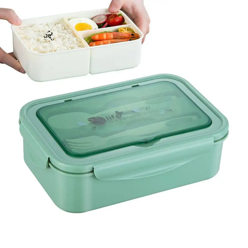 Insulated Square Lunch Box With Utensils Preventing Flavor Mixing Spill-Proof Food Storage Box Versatile Bento Box For Kitchen