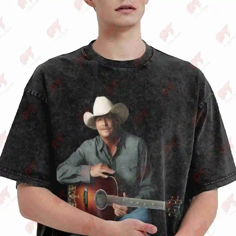 Alan Bar Jackson Rich Tour Vintage Washed Tee Pure Cotton T-Shirt