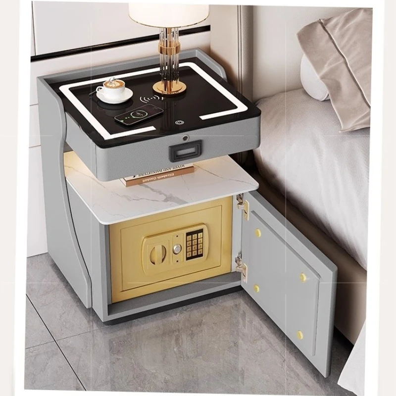 -+-Nightstands Bedroom Cabinets For Living Room Intelligent Bedside Table Multifunctional Safe Bedroom Furniture Bed Side Table