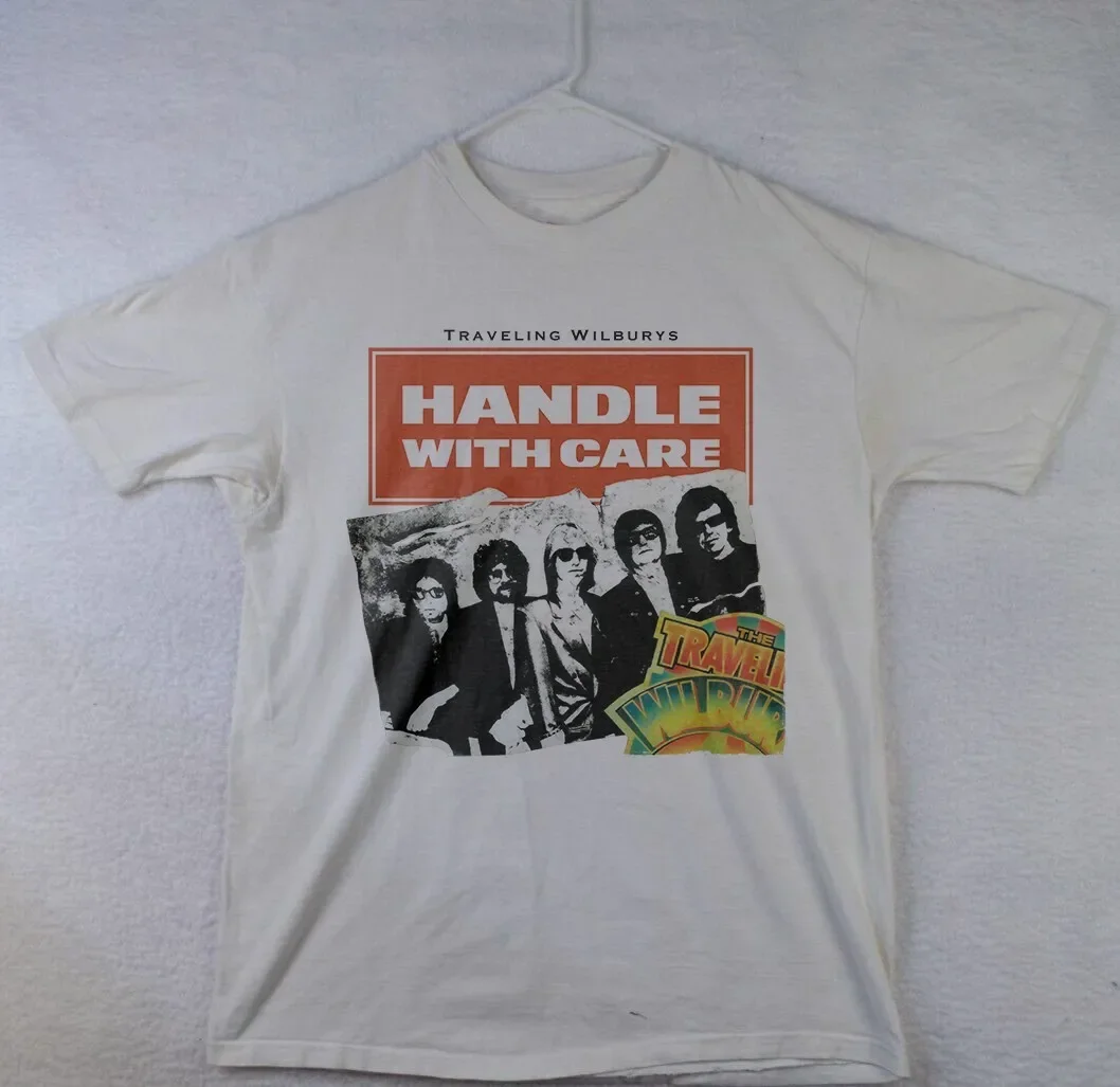 Traveling Wilburys Handle with care Unisex White T-shirt Size S-5XL