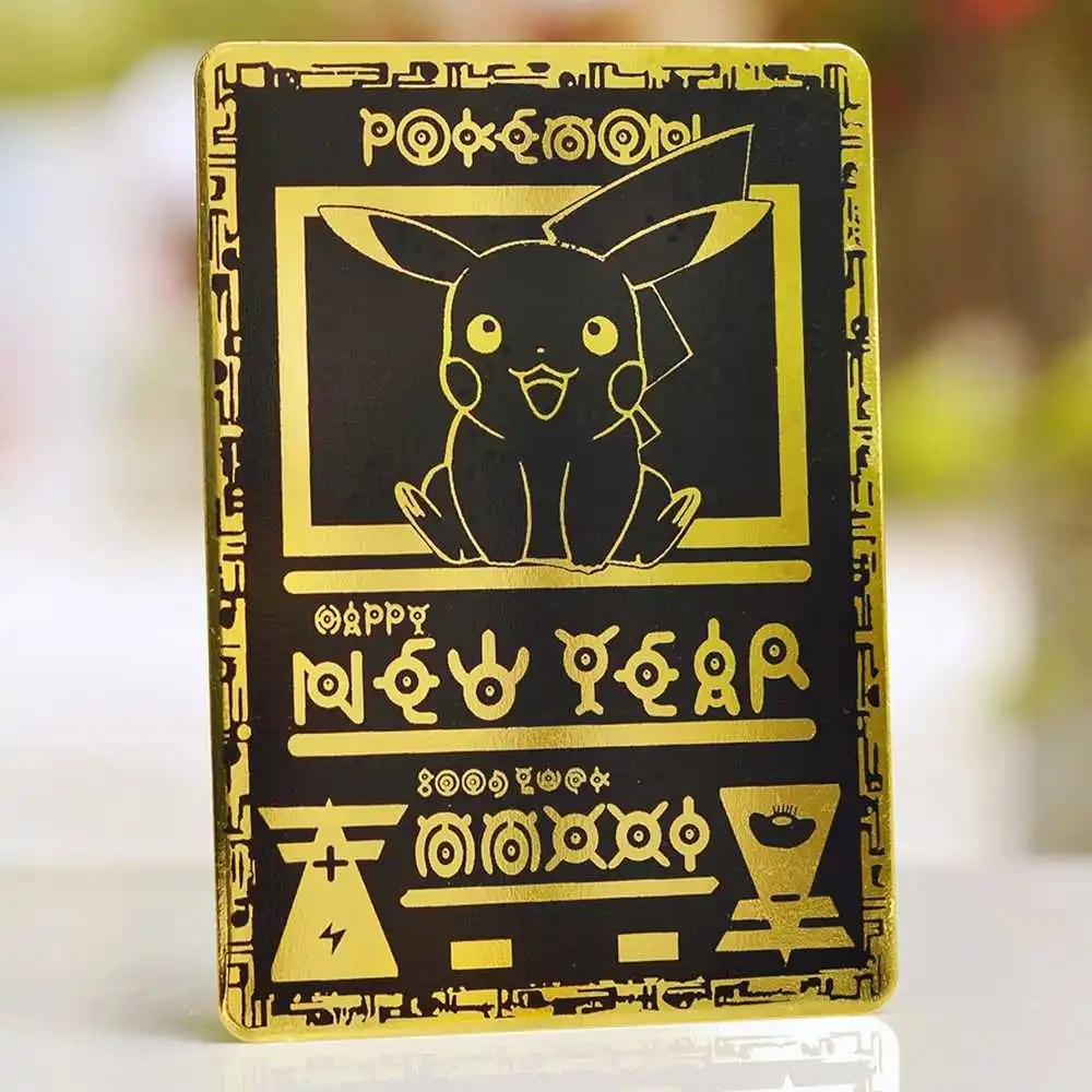 

Pokemon Cards Metal Pokémon Letters Black Tcg Charizard Vmax Gengar Raichu Vstar Anime Trading Card Board Games Kids Toys Gifts