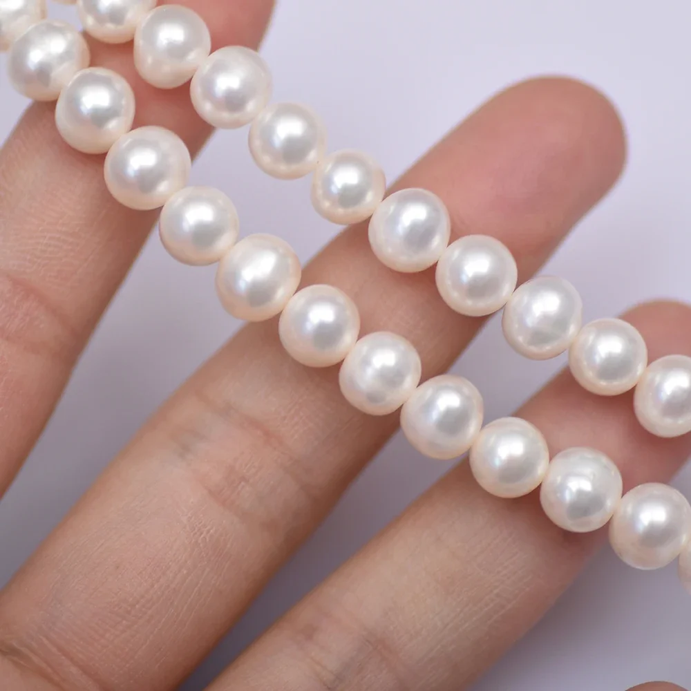 7-8mm 5A Natural Freshwater White High Quality Pearl Mix Color Bead  Round Women Jewelry Make DIY Necklace Bracelet Accessories