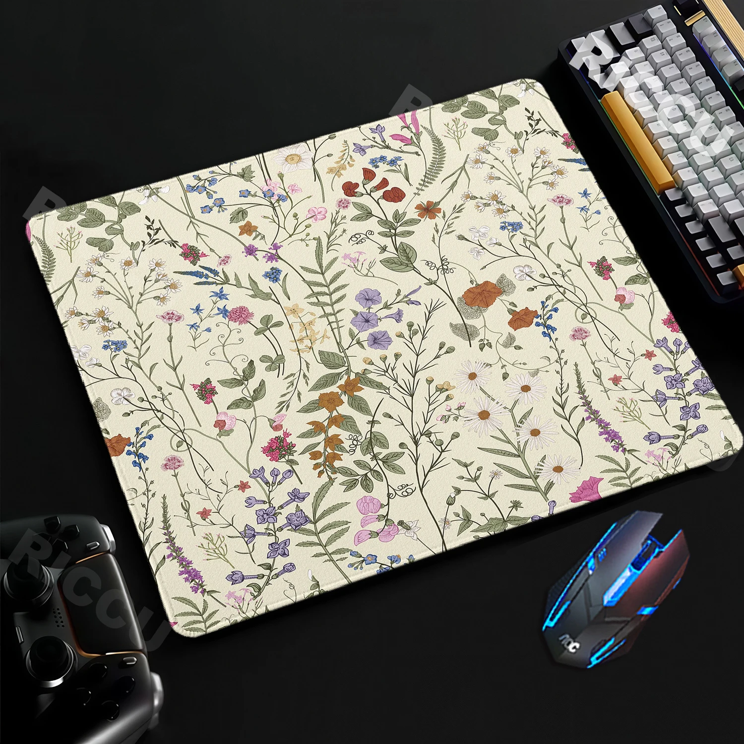 Beautiful Flowers And Plants Square Mousepad Rubber Base Anti Slip Aesthetics Mouse Pad Office accessories Suitable For home use