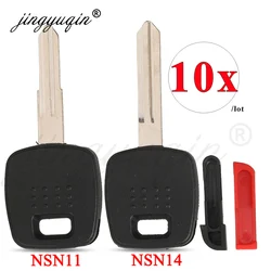 Jingyuqin 10x per Nissan A33/A32 Transponder chiave Shell sostituzione Fob Auto Car Key Cover Case NSN14/NSN11 lama vuota non tagliata