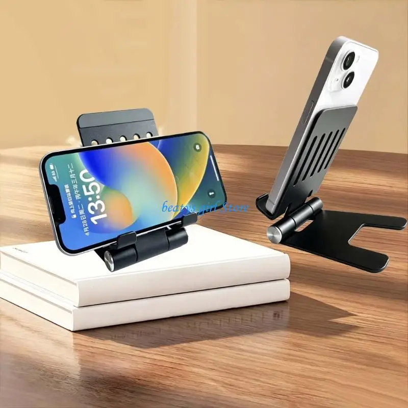 C7AB Universal Anti Slip Aluminum Alloy Construction Stand Holder For Mobile Device Foldable Phone Tablet Holder Bracket