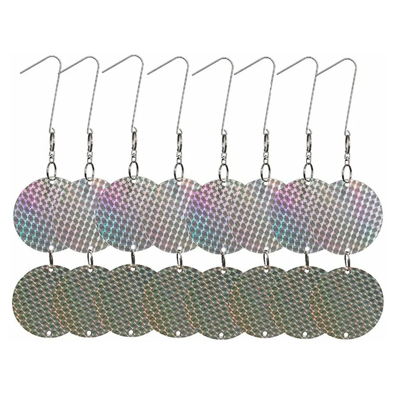 PORK-8 Pcs Bird Repellent Deterrent Discs Pigeon Crow Pest Repeller Glitter Reflective Discs Deterrent Repellent Disks Birds