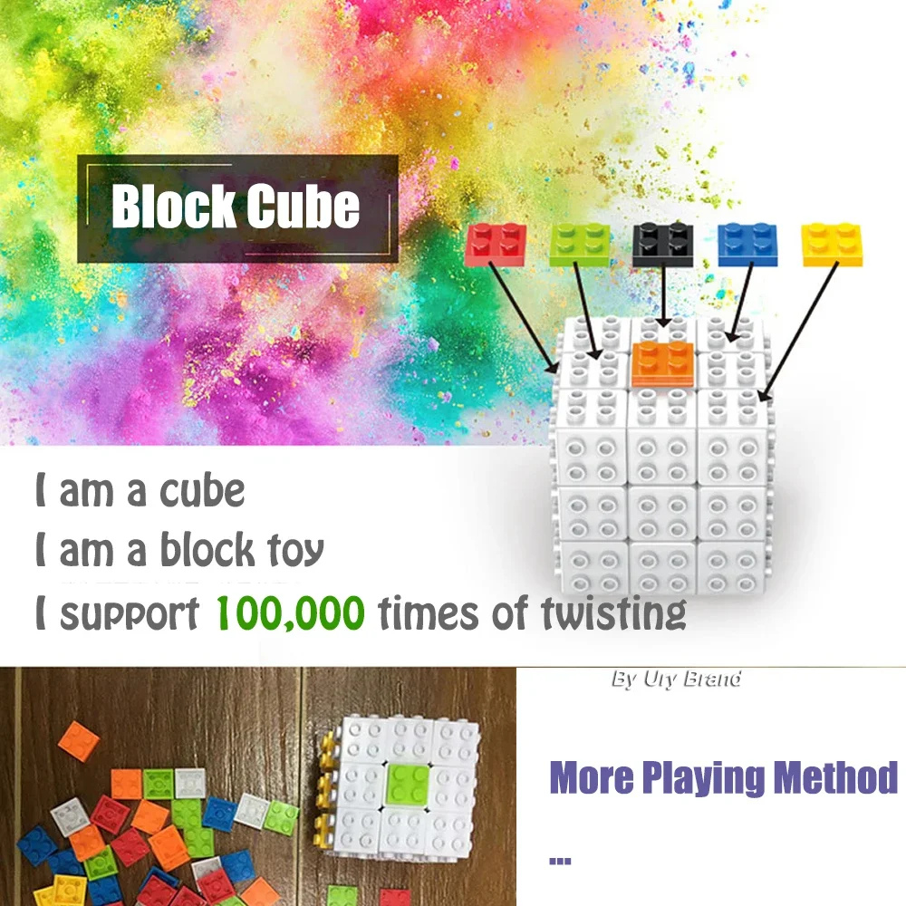 MOC DIY Series Bricks Magico Cube Professional 3x3x3 Classical Enlighten Educational Building Blocks Toys for Gift