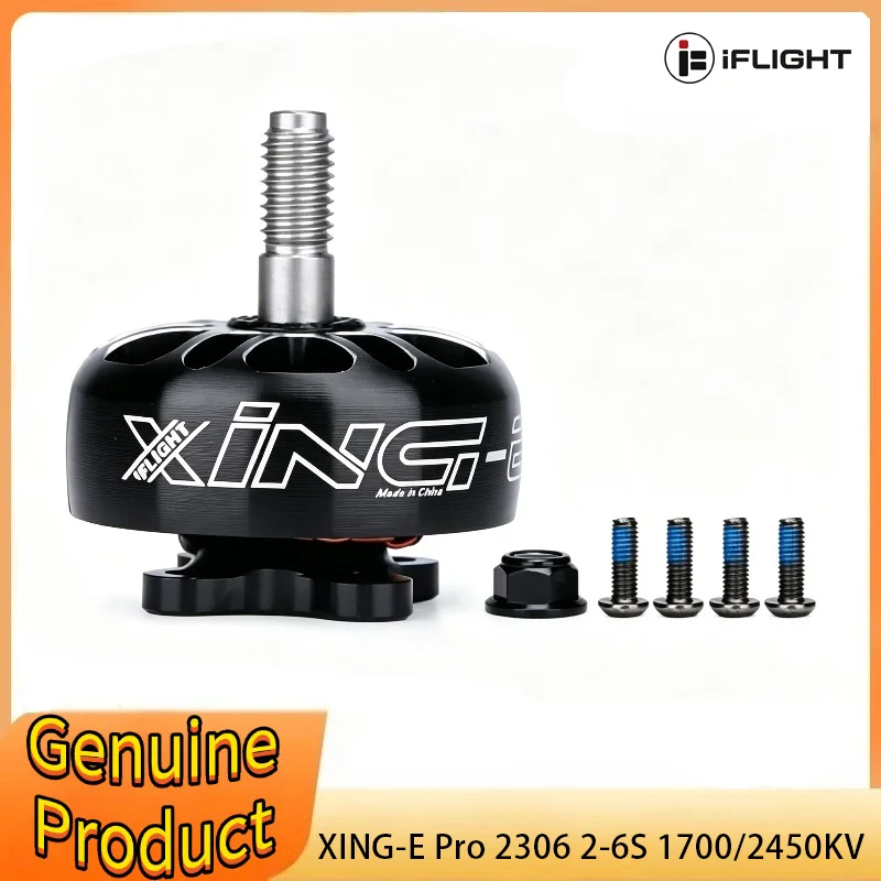 

IFlight XING-E Pro 2306 1700KV 2450KV 2-6S Brushless Motor W/ 4mm Titanium Alloy Shaft 5-6inch Propeller for FPV Racing Drone