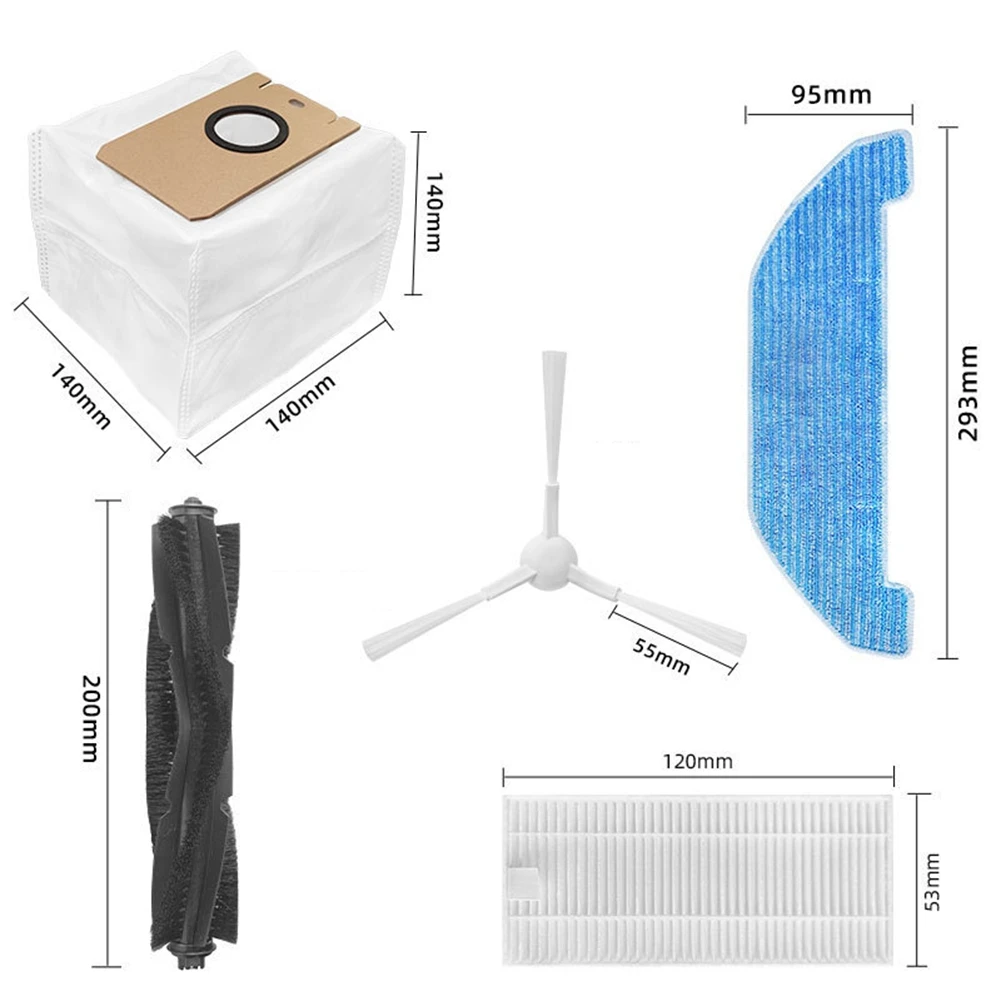 Main Brush, Side Brush Filter and Dust Bag Replacement Kit Accessories for Neabot Q11 Robotic Vacuum Cleaner