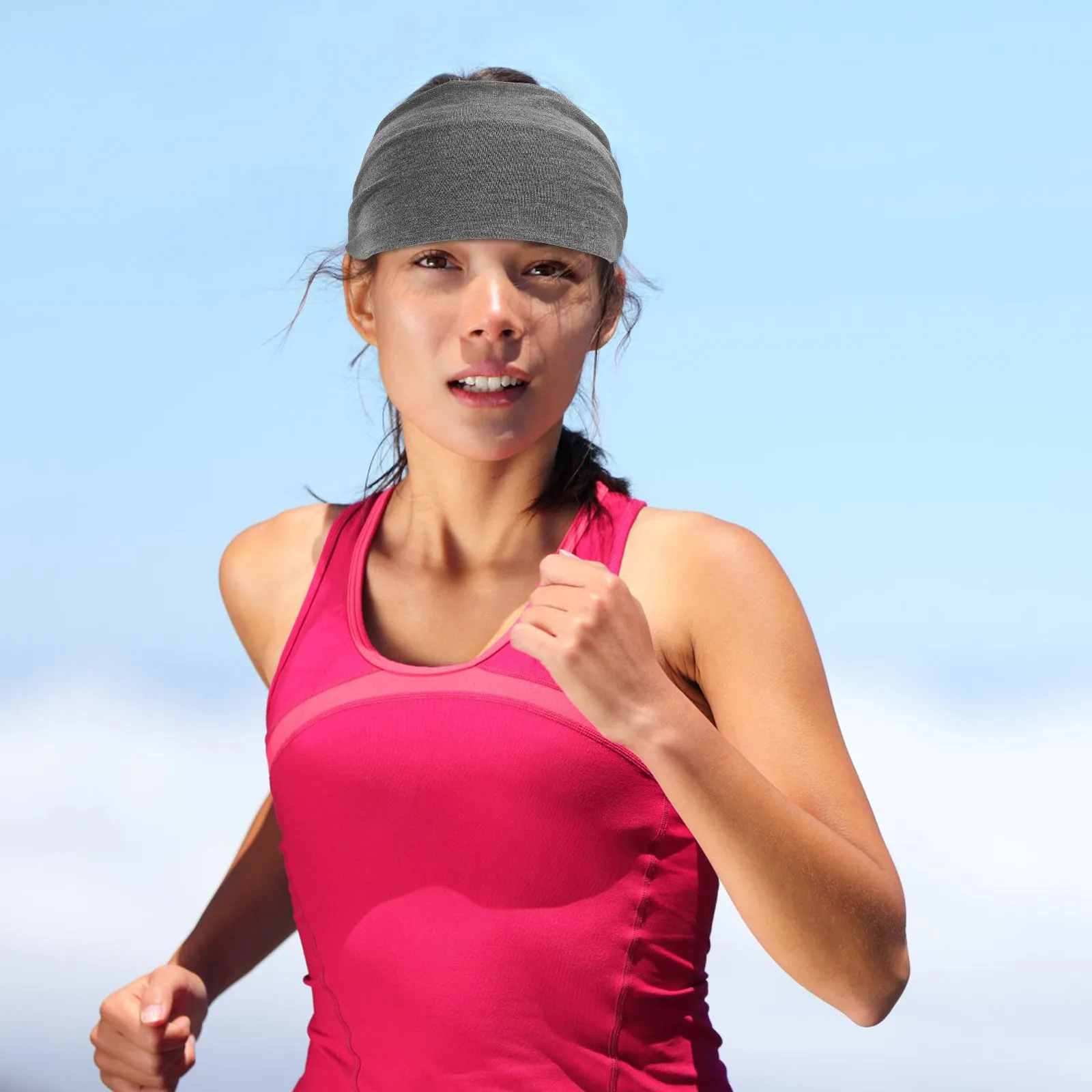 

4Pcs Wide Headbands for Women Stylish Knot Design Sweat Wicking Fabric Headband for Running Workout Yoga Fitness Activities