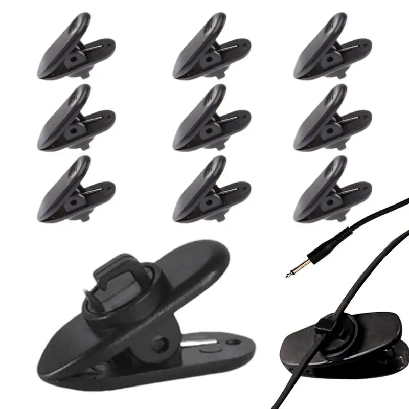 10PCS Earphone Cable Clips Rotatable Headphone Line Clothing Clip Collar Detachable Cuff Clamp Hook Loop Earphone Accessories