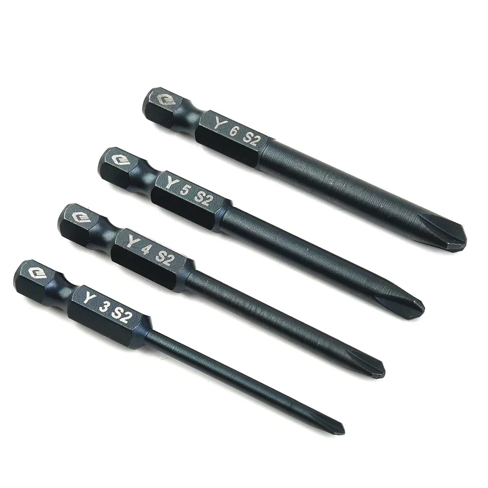 

4pcs Screwdriver Bit 65mm Black Electric Hand Drill Magnetic Repair Tools Workshop Y3 Y4 Y5 Y6 1/4in Hex Shank