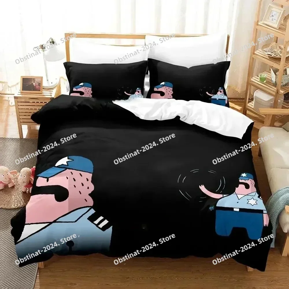 3D Anime Game Detective Case Clown Bot Bedding Set Printed single Comforter Duvet Cover Pillow Case 3 Pieces Set Kids Adult Size