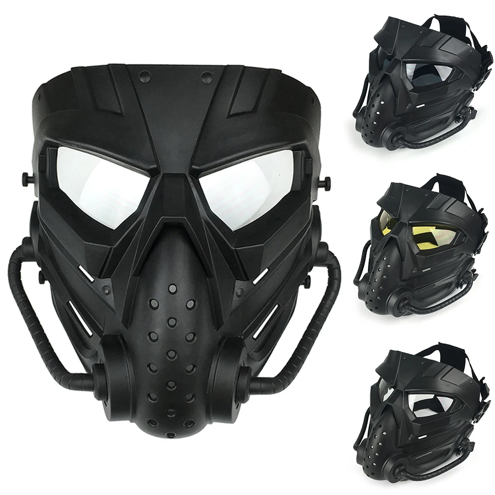 Airsoft Tactical Face Mask Skull Paintball Games CS Field Full Face Mask caccia maschere da ciclismo protezione copricapo