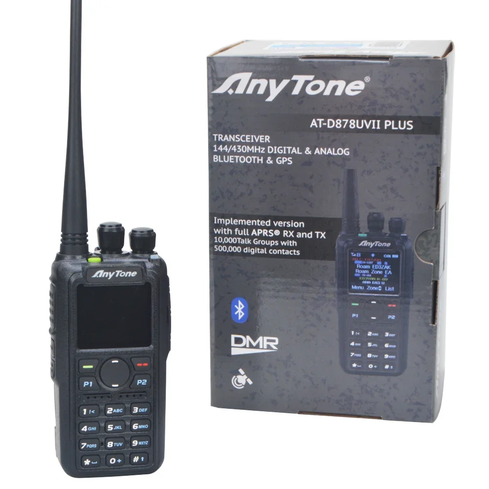 Anytone D878uvii Plus Radio bidirezionale Dmr e Fm analogico Apr Atd878uvii Plus Gps Registrazione Bluetooth Chiave PTT Radioamatori wireless