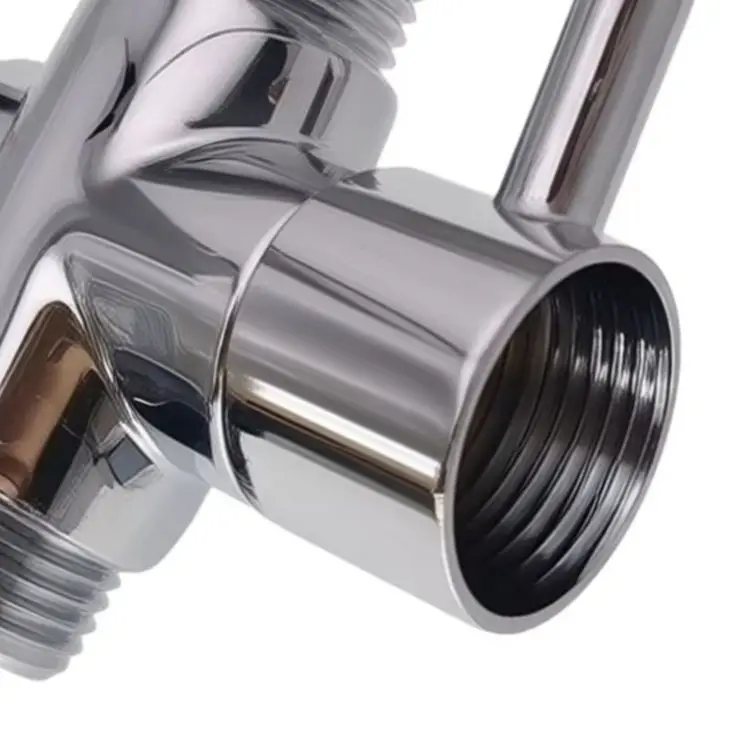 Brass 3-Way Shower Diverter Valve, Chrome Plated 4-Thread Male Water Divider For Bathroom Faucet And Sprayer