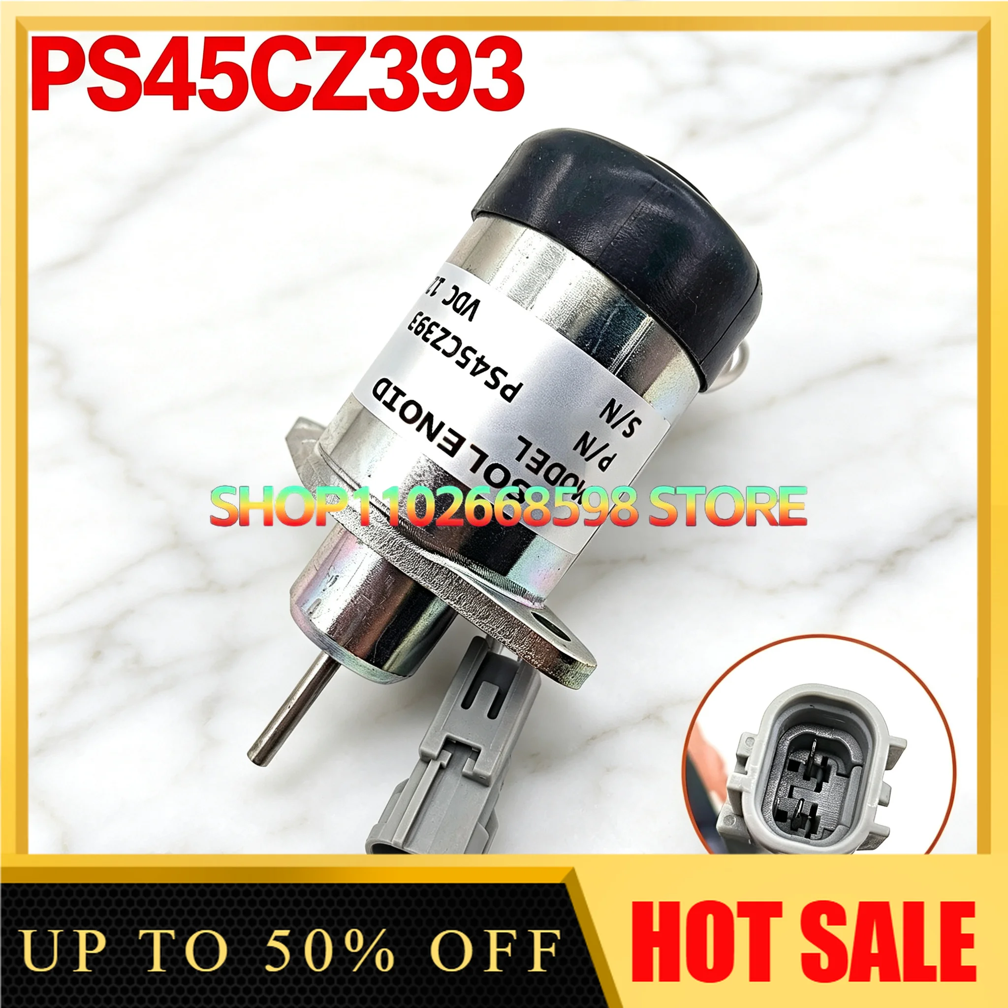 Flame Out Solenoid Valve Excavator EC55/80D PS45CZ393 Flame Out Switch for Construction Equipment