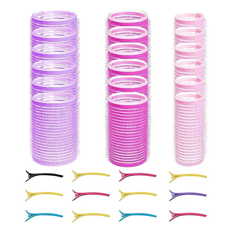 Juego de 36 piezas de rodillos para el cabello, Kit de horquillas autoadhesivas, rodillo para flequillo de aire perezoso, rizadores de pelo, pinzas, herramienta de peinado