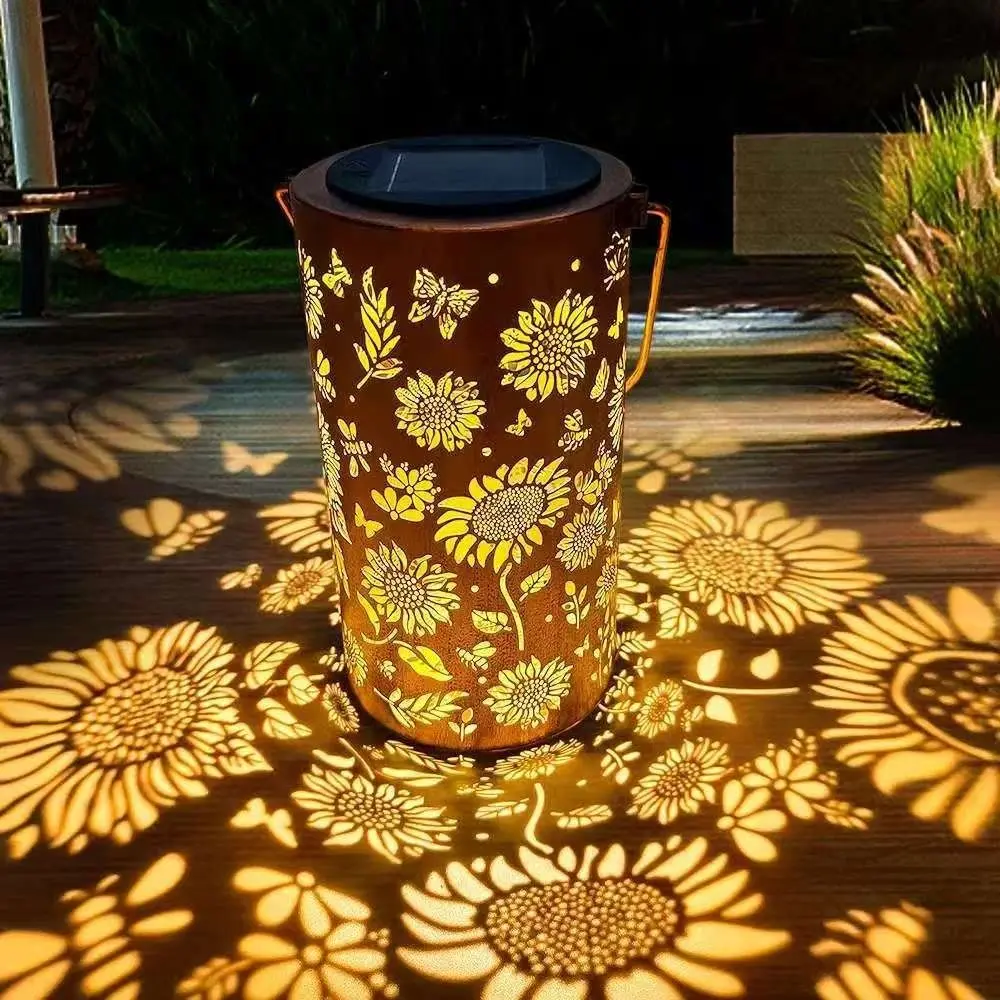 

Butterfly/Flower Hanging Solar Lanterns Portable Solar Powered LED Solar Night Light Waterproof with Handle