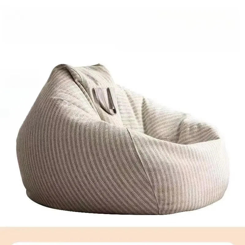 Super Comfortable Modern Fabric EPP Striped Lazy Sofa Bean Bags Teardrop Shape Living Room Bedroom Detachable Washable