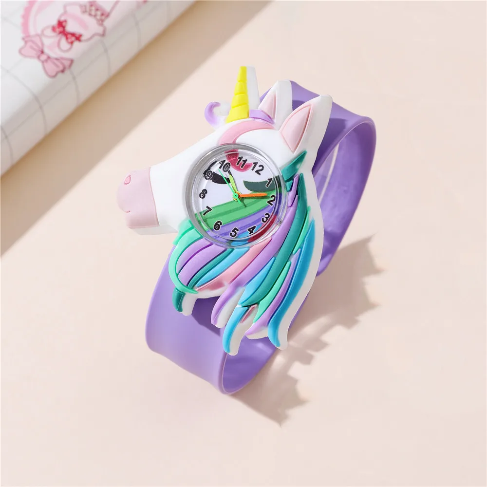 cute popular unicorn style Children\'s cartoon watch