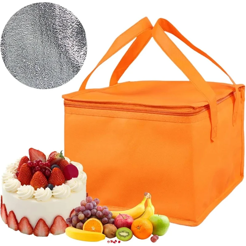 Thickened Aluminum Foil Cake Thermal Bag Portable Large Capacity Handheld Cooler Tote For Takeaway Food Insulated Storage Bag