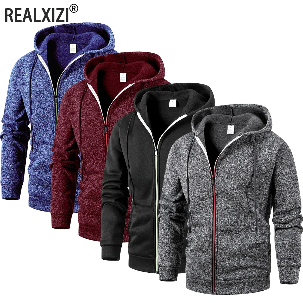 

Men's Hoodies Sweatshirt Zipper Design Hooded Jacket for Men Sportswear Autumn Winter Cardigan Coats Casual Jacket Streetwear