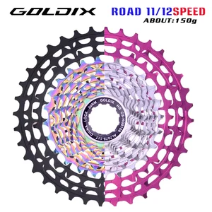 كاسيت دراجات خفيف الوزن GOLDIX-Road ، إطار عجلة حرة مجوف HG ، عجلة سلسلة دراجات ، وردي ، CNC ، 28-36T ، 11V ، 12V ، K7 أعلى 12 مبيعات K7 الشريط العذراء - No4