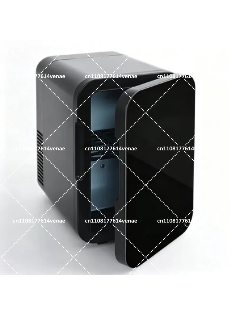 Mini Fridge 6L Portable Refrigerator for Coffee Machine, 12V 110V 220V Car Small Fridge with Glass Surface