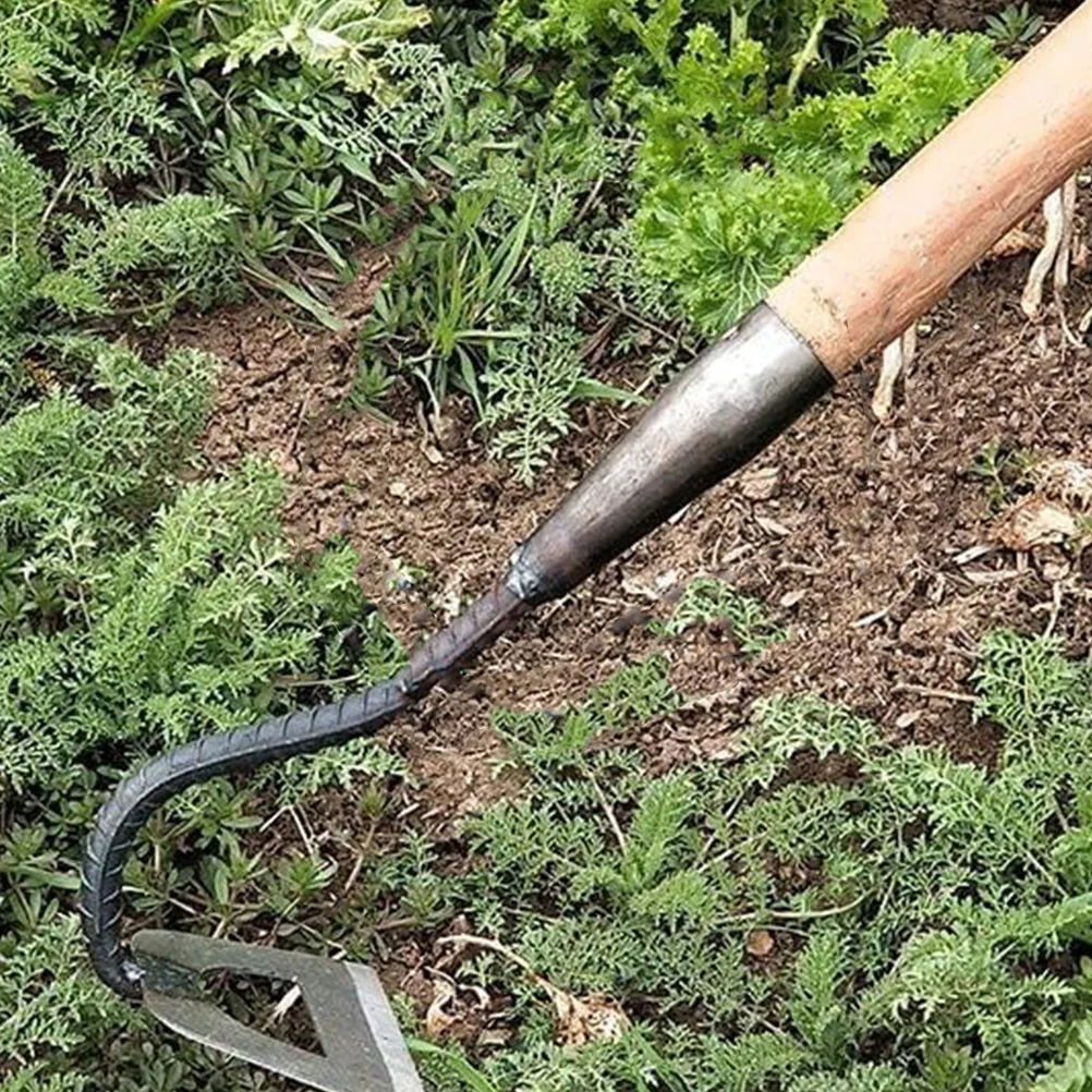 Adaptador de arpón con mango de madera, cabezal de conversión de Metal en palo, herramienta de jardinería (enlace pequeño), accesorio de agarre, 2 uds.