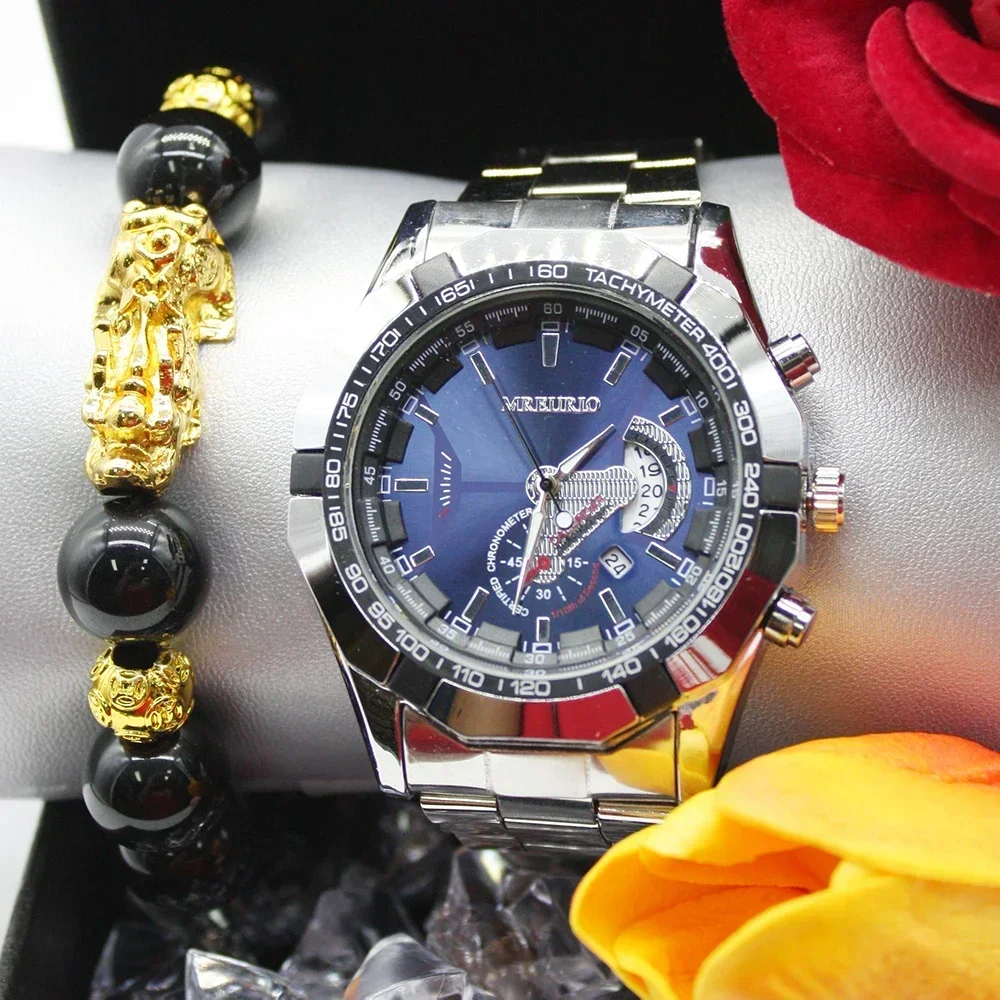 2pcs Set Style Simple Women's Bracelets Hand Clock for Man New Watches for Men Mechanical Men Business for Friend Gift