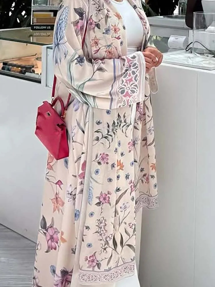 Cárdigan de manga larga para mujer, chaqueta holgada de manga larga con cuello en V y estampado a la moda, abrigo elegante de cintura alta para ir al trabajo, primavera y verano