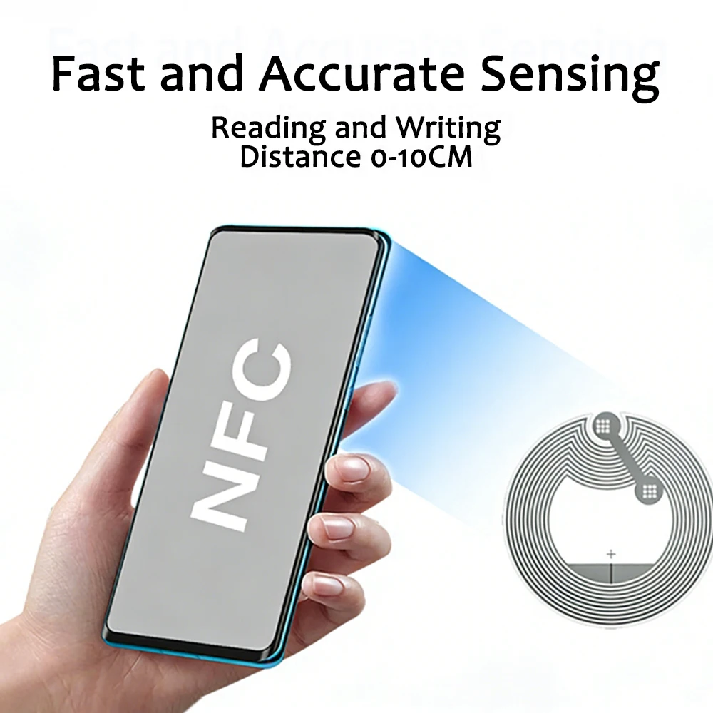 NFC sticker Ntag213 label 25mm white blank circular sticker,writable and programmable,144 bytes of memory