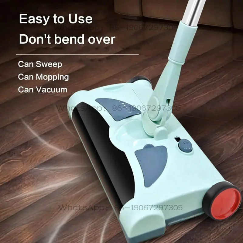 Electric Wet and Dry Vacuum Cleaner Rechargeable Cordless Hand-Push Household Floor  Flatbed Sweeper Mopping Machine - view 3