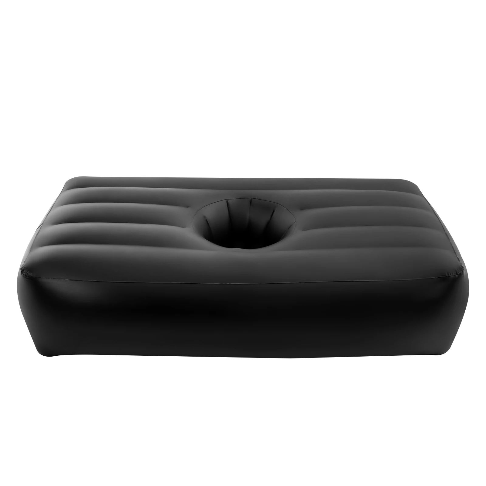 Inflatable Mattress PVC Air Bed For Beach Trips, Poolside, Camping, Traveling, Hiking, Fishing Black/Pink