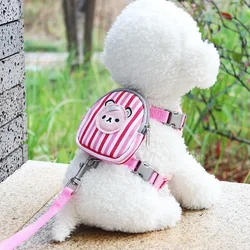 Pet Cat Colorful Striped Backpack with Harness Leash for Small Dogs Cats Multifunction Self Carrier Backpack Bag Pet Supplies