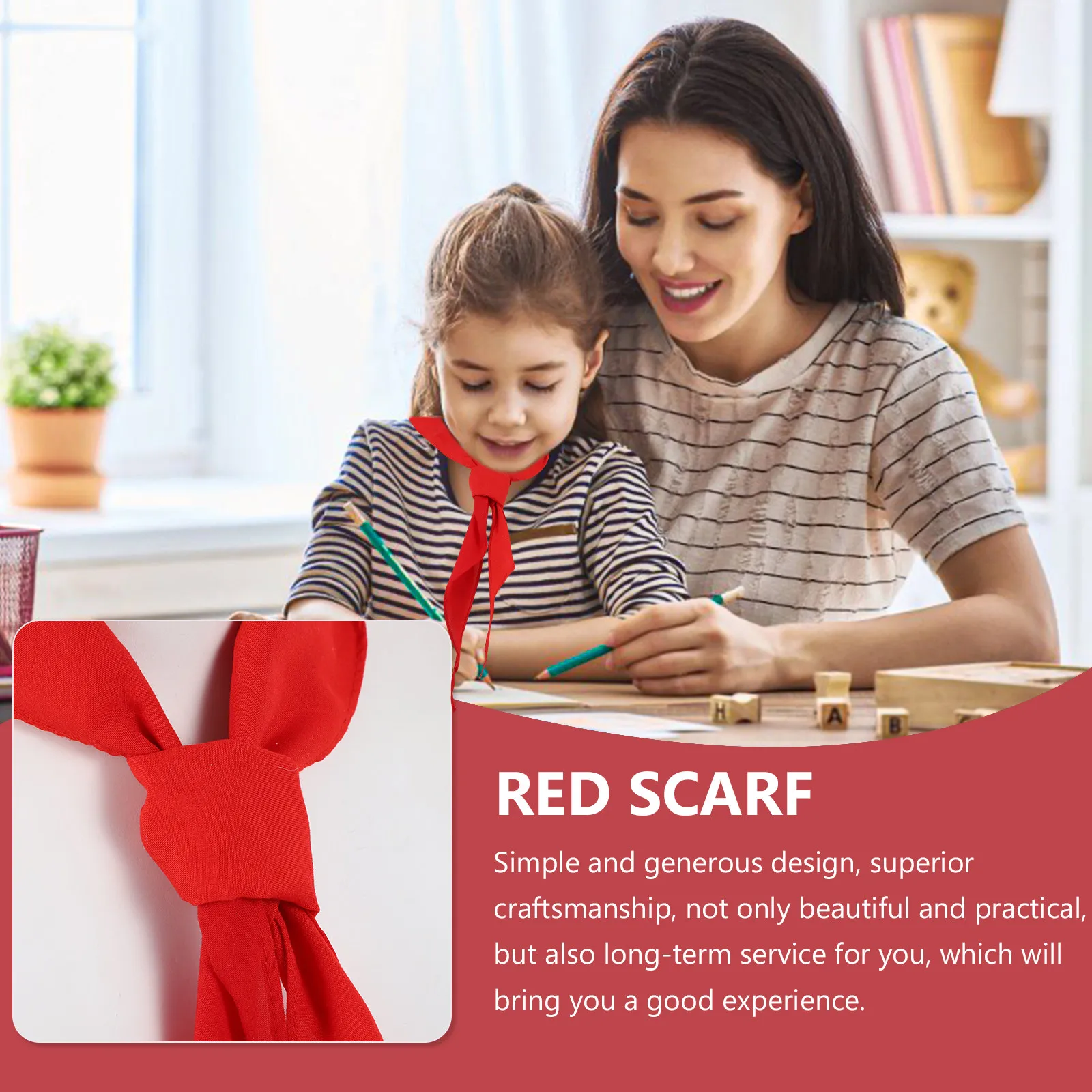 

2Pcs Red Triangle Scarf Kids Dancing Prop Children Classic Neck Scarves for Stage Performance Lightweight Soft