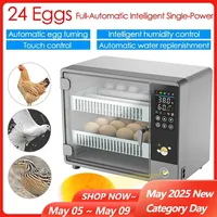 24 Eggs Incubator Fully Automatic Turning Hatching Brooder Farm Bird Quail Chicken Poultry Farm Hatcher Turner Incubation Tool