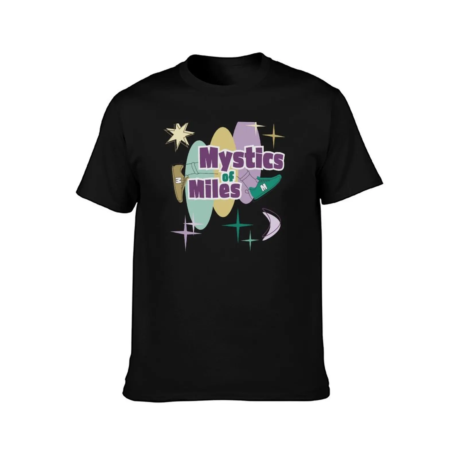 Mystics of Miles T-Shirt, Summer Casual Cotton Tee, Oversized Streetwear Tops, Vintage Graphic Print, Loose Fit Short Sleeve
