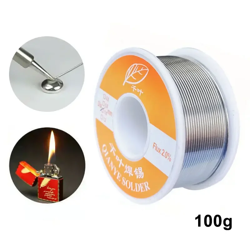 100g Rosin Flux Cored Lead-free Solder Wire 0.8/1.0/1.2/1.5mm Flux Reel Soldering Wire Roll for Welding Machine No-clean Solder