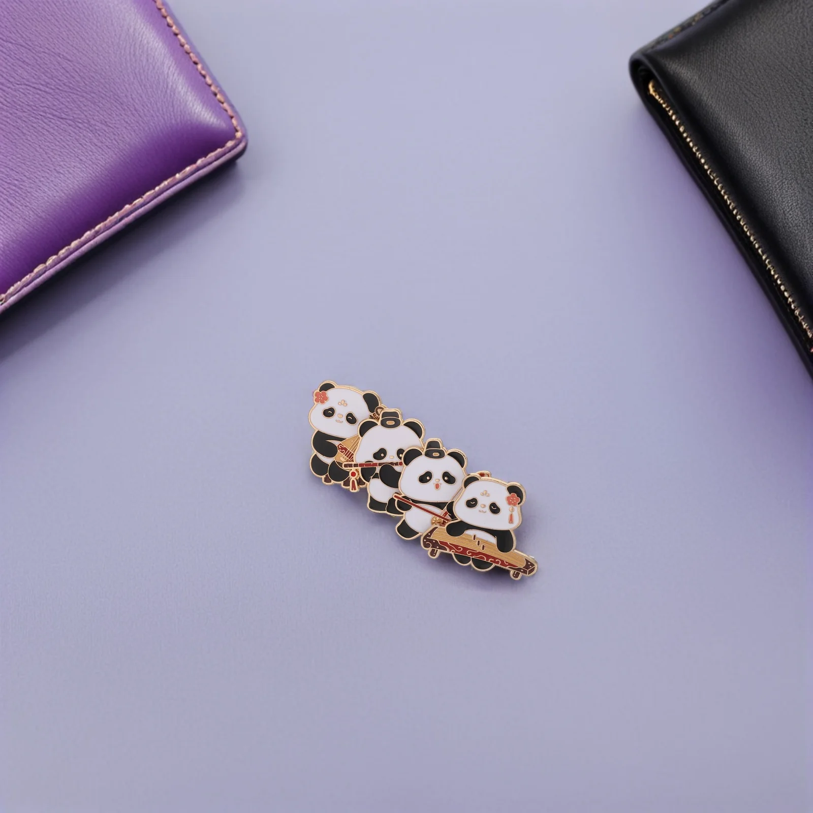 

4 Pcs Coat Dress Clothes Decoration Cartoon Panda Brooch Pin Metal Alloy Craft Supplies for Clothing Accessories Miss