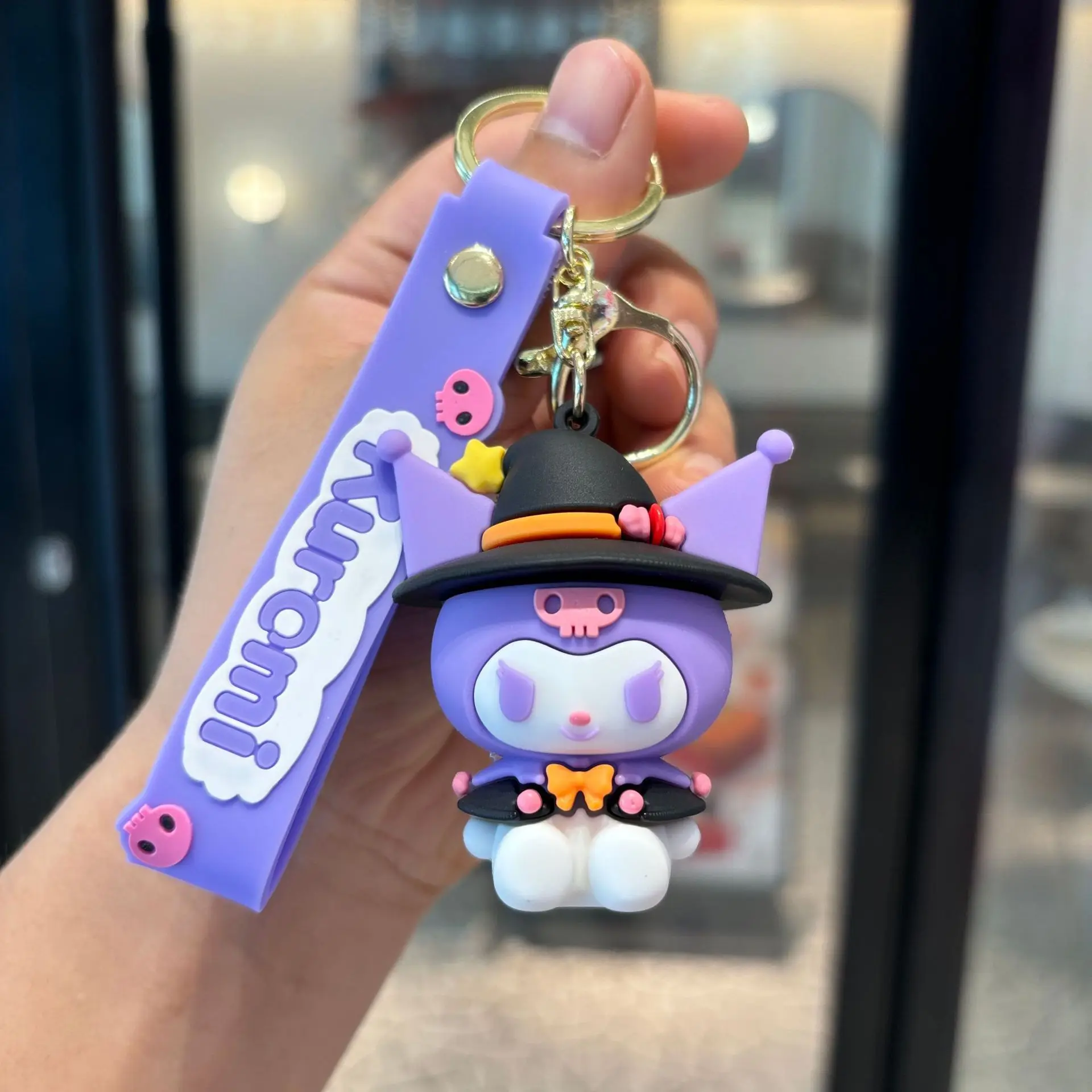 Picture 5: Sanrio Keychain - Kuromi Key Ring Charm with PVC Figurine | Car & Bag Accessory, Claw Machine Small Gift