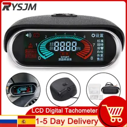 RU Car Gauge auto Tachometer digital LCD 12V Auto Gauge 9999 rpm meter motorcycle tachometer diesel for outboard motor universal