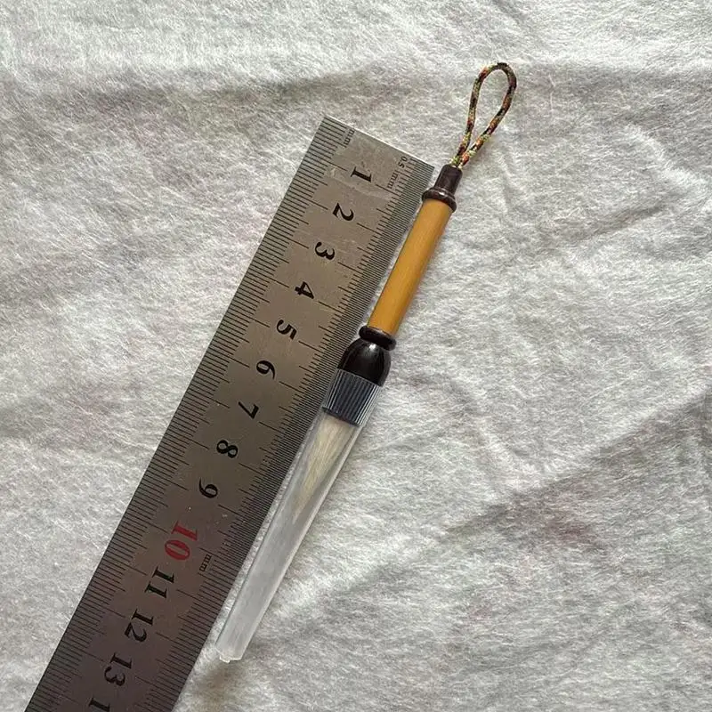 Mini Portable Chinese Calligraphy Brush 9cm Pocket Size Bamboo Handle Small Writing Brush Traditional Ink Watercolor Painting