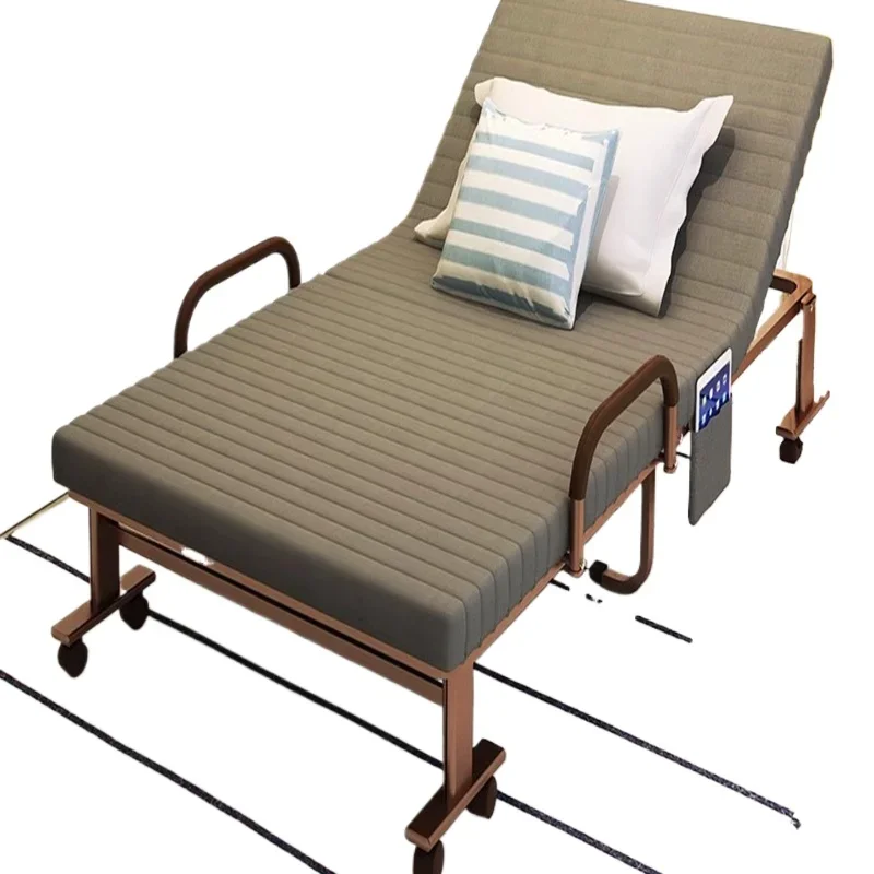 

Folding single bed, home lunch break double office recliner, nap bed adult