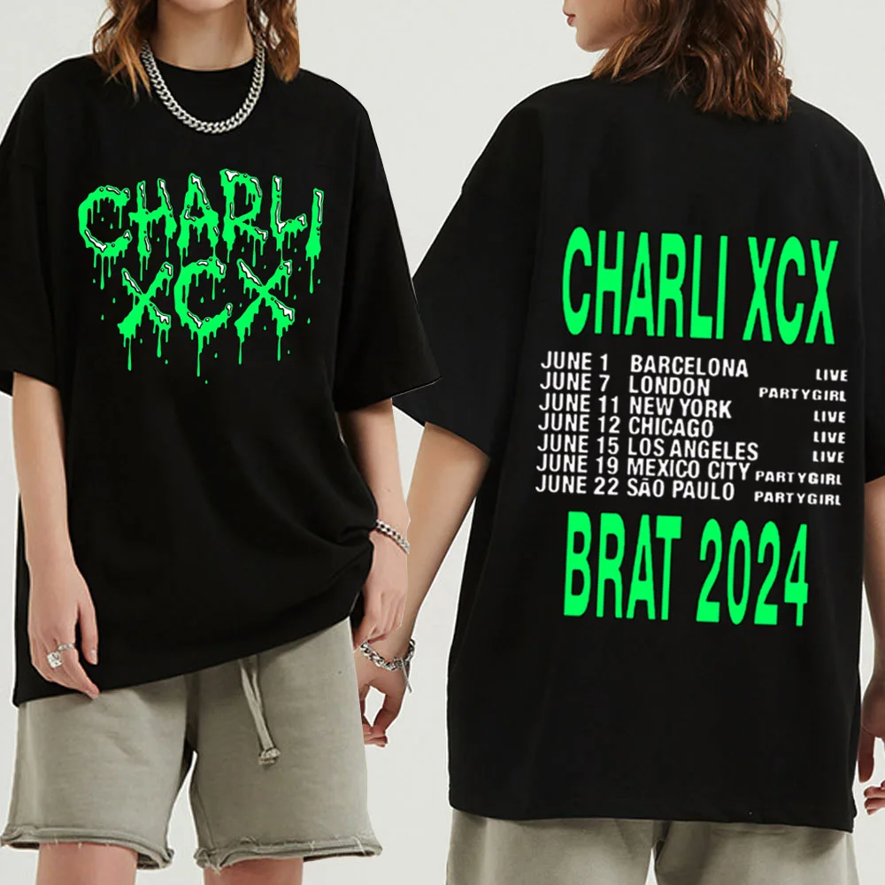 Charli Xcx Brat 2024 Short Sleeve T-shirt Harajuku O-neck Summer Casual Shirt