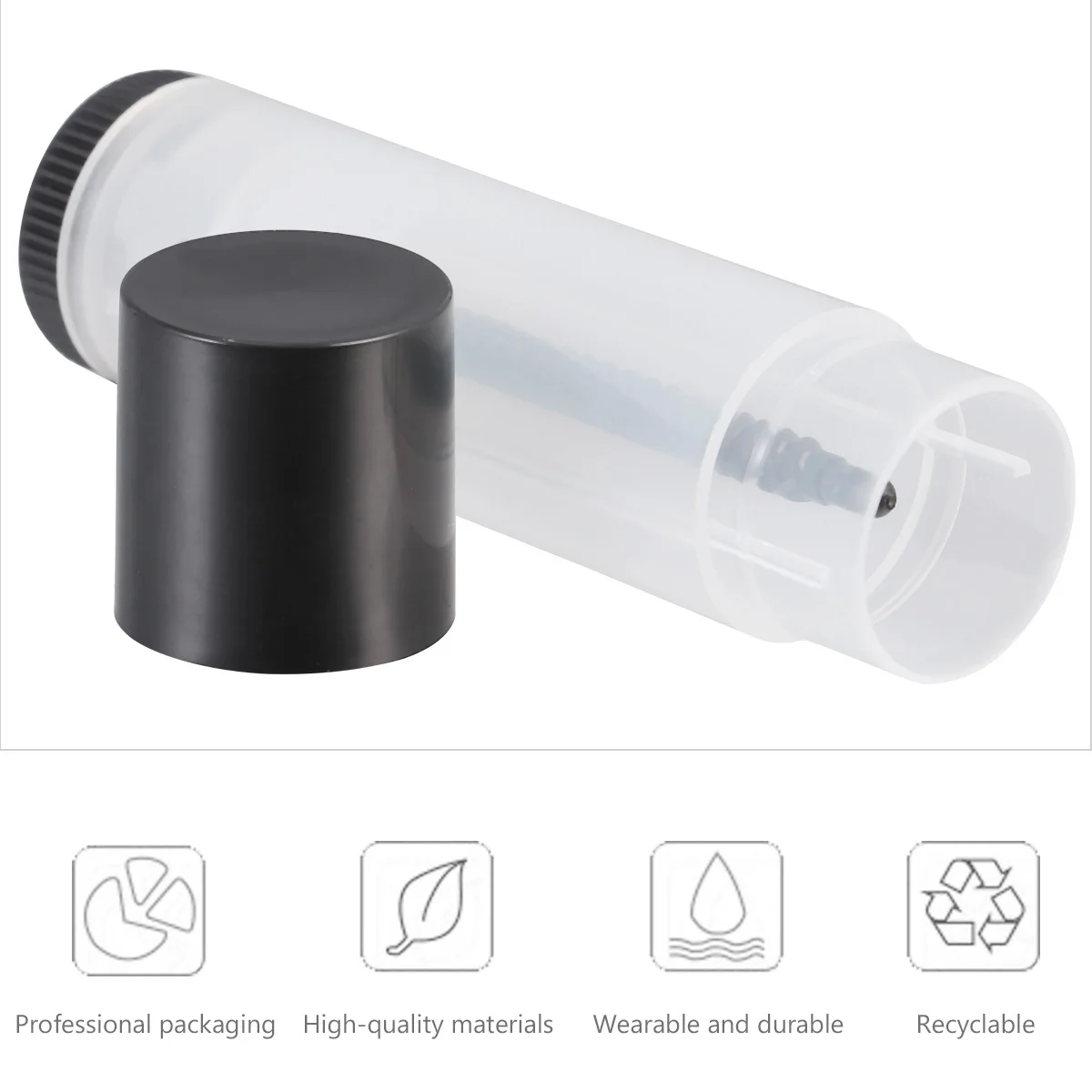 หลอดลิปกลอสเปล่า 20 ชิ้น แบบเติมได้ ภาชนะใสสำหรับลิปบาล์ม อุปกรณ์ DIY พกพาสะดวก น้ำหนักเบา ปลอดภัย