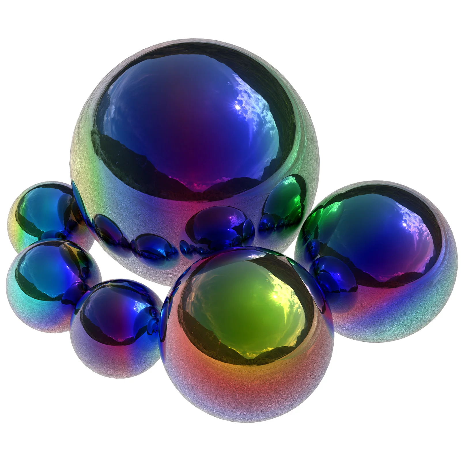 

6 Pcs Mirror Ball Decorations Stainless Steel Gazing Balls Garden Reflection Sphere Ornaments Outdoor Lawn Globe