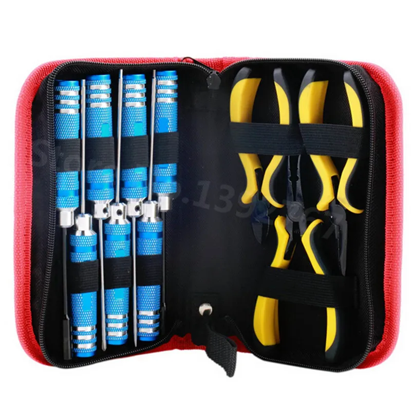 10 in 1 Tool Kit Box Set Screwdriver Screw Driver Hex Key 450 500 Pliers For Transmitter Helicopter Plane RC Model Car Boat