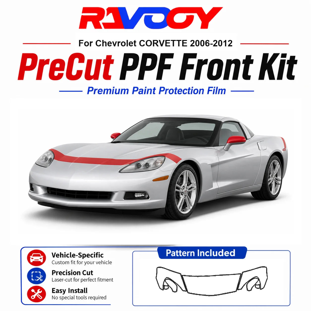 

8.5mil TPU Precut PPF Kit For 2025-2026 Acura ADX - Hood, Partial Fenders & Full Mirror Set - Self-Healing Gloss Clear Bra Film